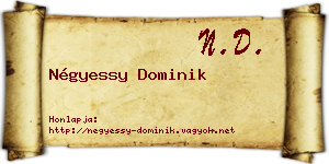 Négyessy Dominik névjegykártya